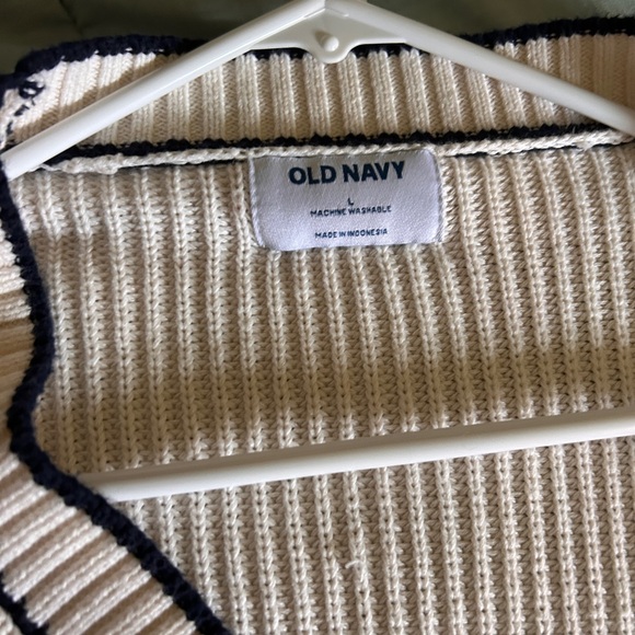 Old Navy Cream Cardigan with Black Trim - Picture 7 of 7